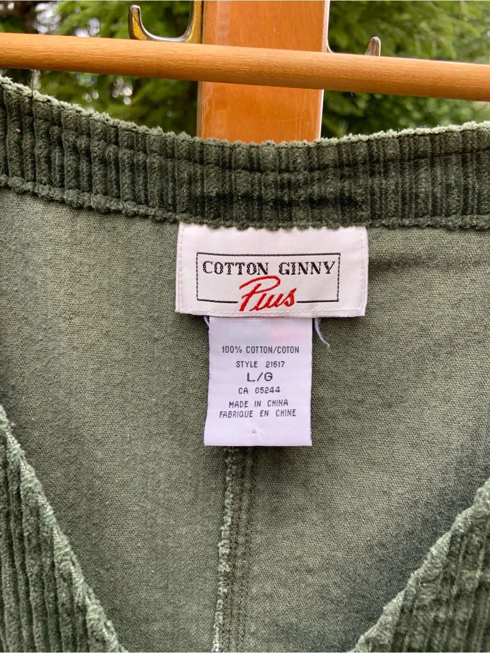 Vintage Cotton Ginny Plus Size Green Corduroy Midi/Mini Dress - Size 3X - Picture 4 of 5